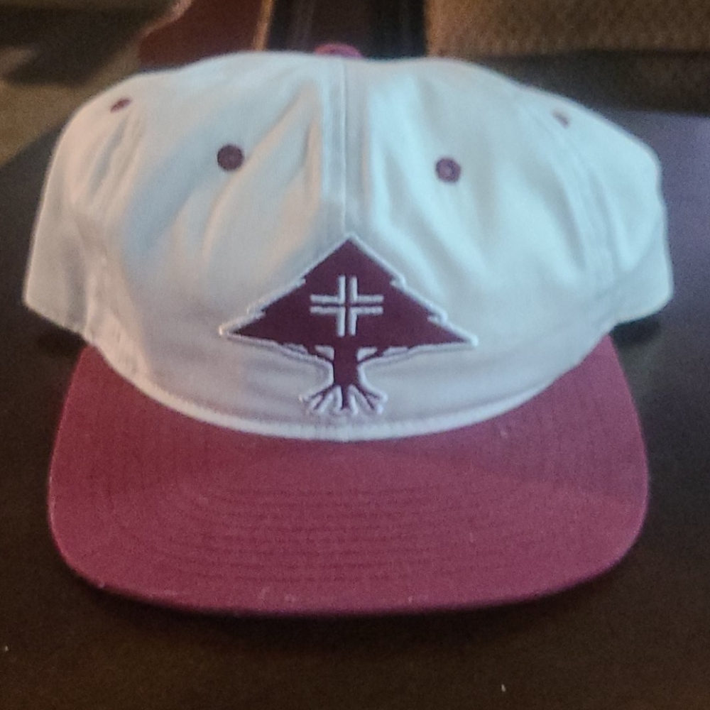 LRG white and red snapback